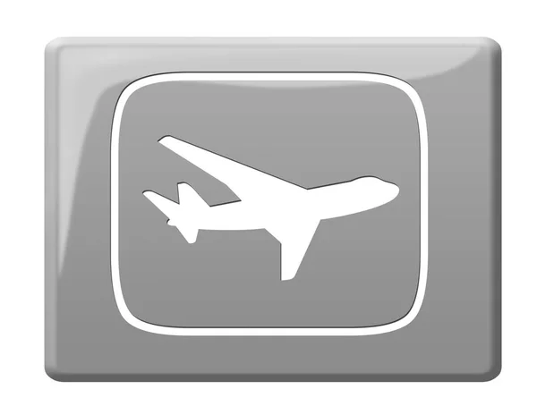 Κουμπί Αεροπλάνου Απεικόνιση Αεροπλάνου — Φωτογραφία Αρχείου