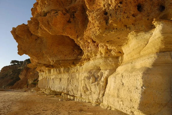 Kliffen Bij Praia Porto Mos Lagos Algarve Portugal — Stockfoto