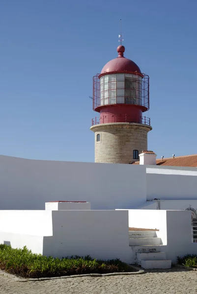 Lighthouse Cabo Sao Vicente Sagres Algarve Portugal — Stock Photo, Image