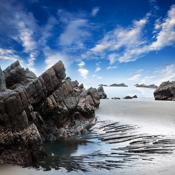 Mar Roca Atardecer Composición Naturaleza Para Uso Adv Otros Fines — Foto de Stock