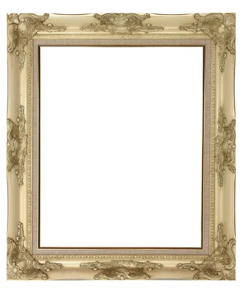 Gouden Frame Met Witte Achtergrond Rechthoekige Vorm Stockfoto