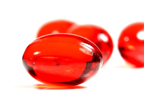 Red Liquid Capsule Pills — Stock Photo, Image