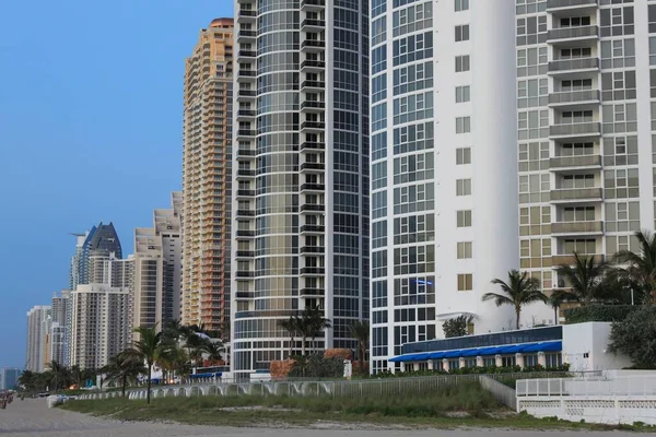 Skyline Miami Strand Vid Soluppgången — Stockfoto