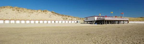 Casas Banho Construção Estacas Hargen Aan Zee Norte Holanda — Fotografia de Stock