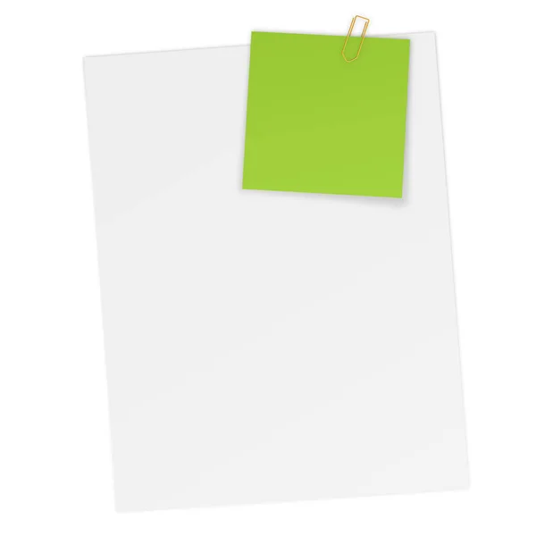 Sheet Paper Attached Sticky Note — Stock Photo, Image