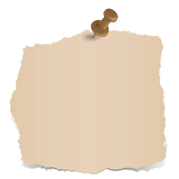 Brown Scraps Paper Pin — Stock Photo, Image