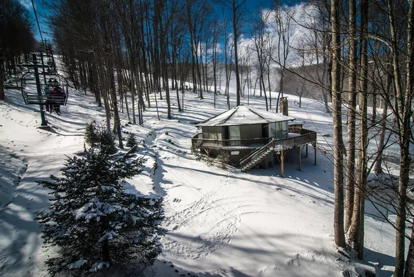 Sonniger Tag Nordischen Carolina Skigebiet Februar — Stockfoto