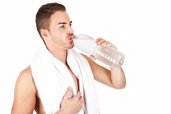 Beautiful Man Drinking Water Stock Picture