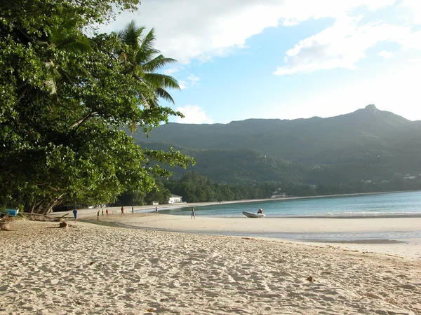 Einsamer Strand Auf Den Seychellen Seychellen — Stockfoto