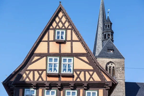 半木造の家 Welterbestadt Quedlinburg — ストック写真