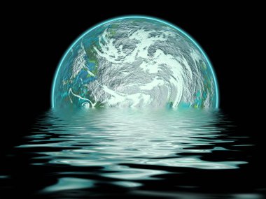 earth planet in the water clipart