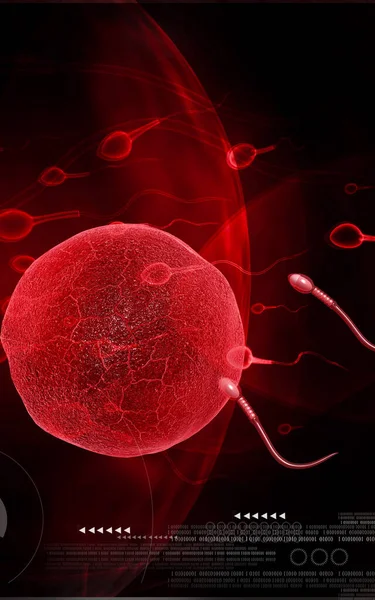 Ψηφιακή Απεικόνιση Σπέρματος Έγχρωμο Φόντο — Φωτογραφία Αρχείου