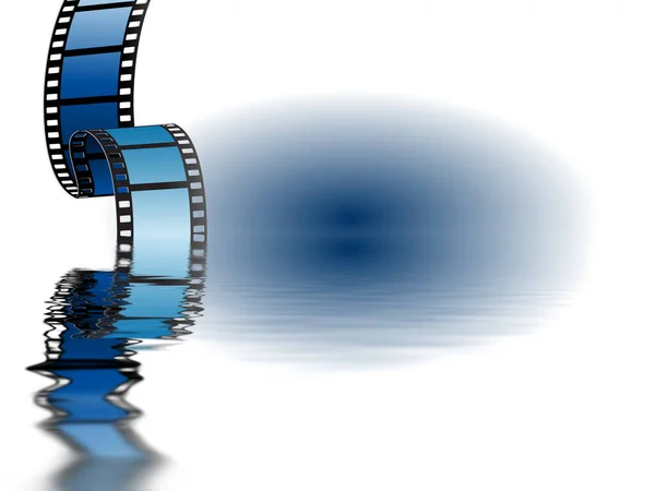 Film Strip Blue Color White Background — Stock Photo, Image