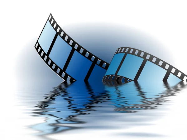 Film Strip Reflection White Background — Stock Photo, Image