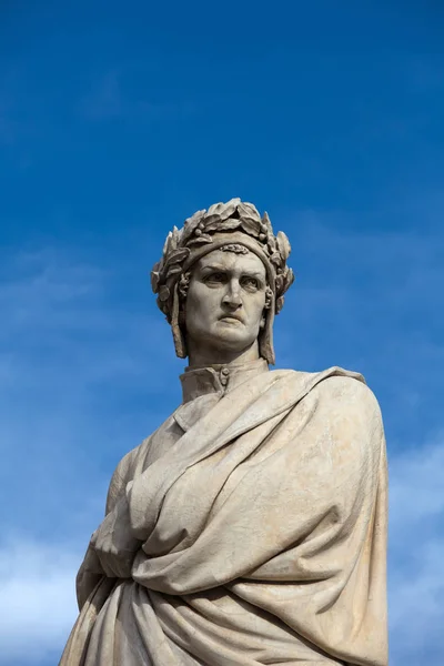 Den Berömda Poeten Dante Alighieri Piazza Santa Croce Florens Italien — Stockfoto