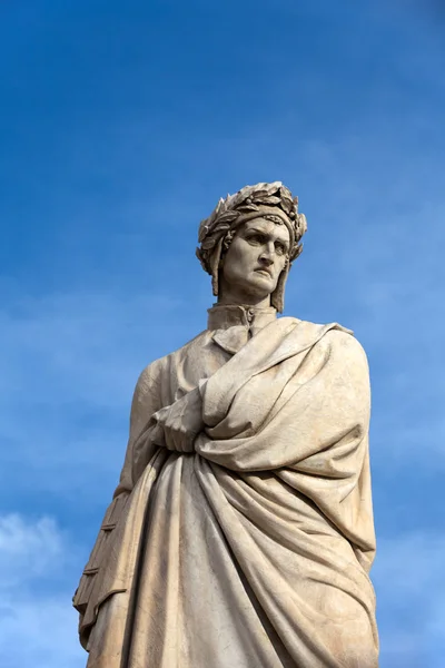Den Berömda Poeten Dante Alighieri Piazza Santa Croce Florens Italien — Stockfoto