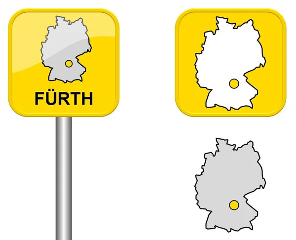 Signo Germany Mapa Botón Furth —  Fotos de Stock