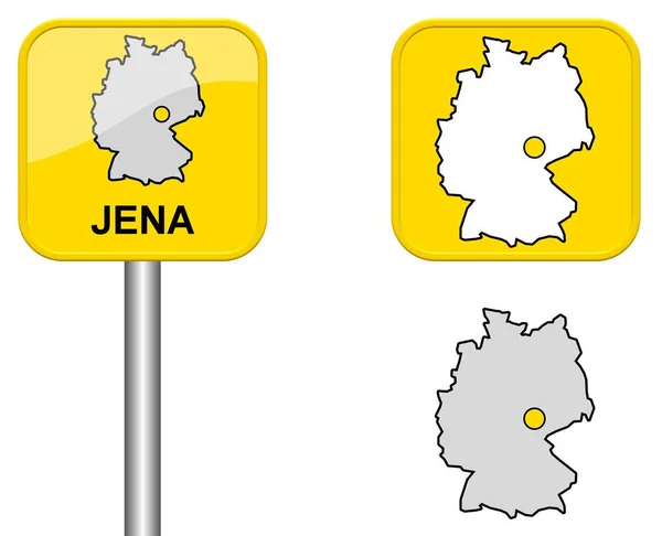 Teken Duitse Kaart Knop Van Jena — Stockfoto