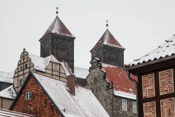 Światowe Dziedzictwo Miasta Quedlinburg Zimie — Zdjęcie stockowe