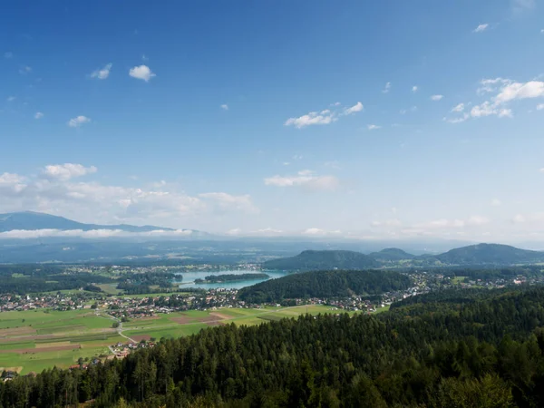 Vista Finkenstein Para Lago Faakersee Caríntia Áustria — Fotografia de Stock