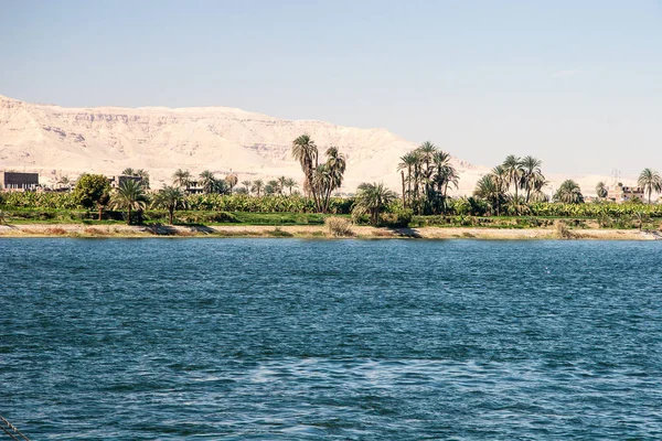 Waterscape Bij Nijl Bij Luxor Egypte — Stockfoto