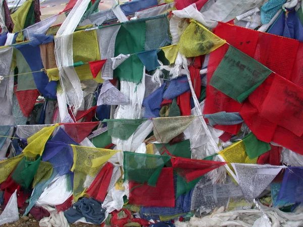 Banderas Oración Tibetanas Himalaya — Foto de Stock