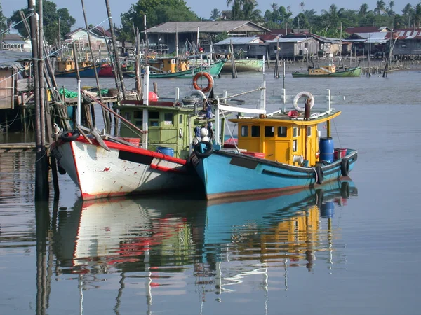 Dois Barcos Pesca Malásia — Fotografia de Stock