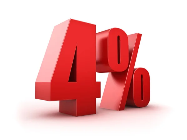 Rendering Four Percent Symbol — Stock Photo, Image