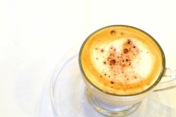 Taza Café Capuchino Aislar Sobre Fondo Blanco — Foto de Stock