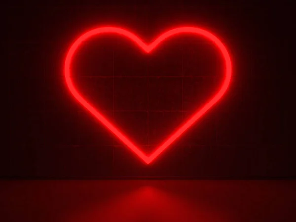 Κόκκινη Καρδιά Σειρές Νέον Σημάδια — Φωτογραφία Αρχείου