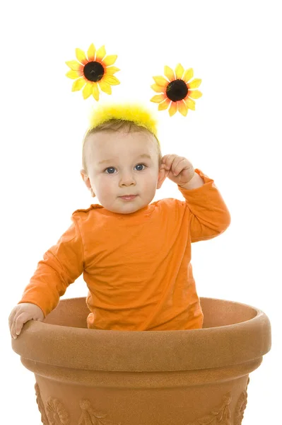 Vista Panorámica Del Niño Pequeño Lindo — Foto de Stock