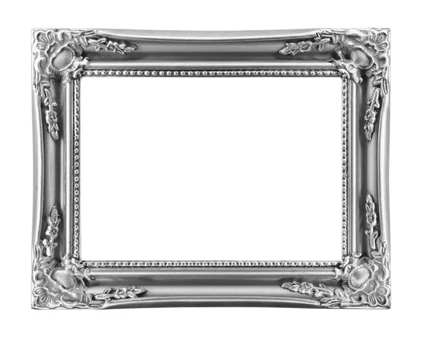 Resim Çerçeve Gümüşü Beyaz Üzerinde Izole — Stok fotoğraf