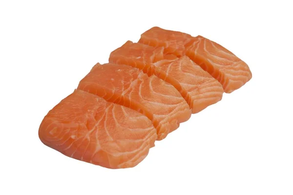 Lachs Roh Portioniert Filetiert — Stockfoto