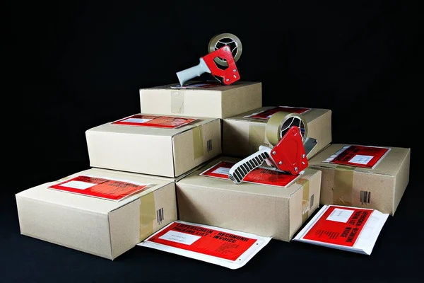 Paketler Paketler Paket Teslimatı Posta Paket — Stok fotoğraf