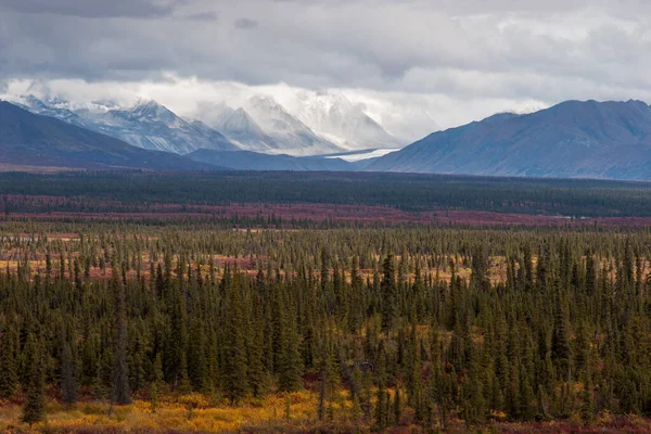 Glaciares Retroceso Tundra Otoño Combinados Hermoso Paisaje —  Fotos de Stock