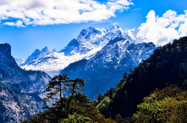 Himalaya Sommets Montagne Pendant Journée Ensoleillée Région Annapurna Népal — Photo