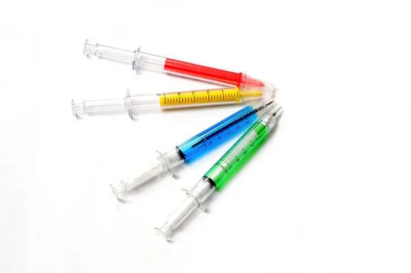 Medical Syringes White Background — Stock Photo, Image