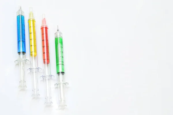 Medical Syringes White Background — Stock Photo, Image