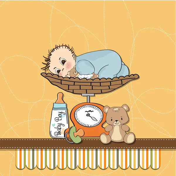 Baby Boy Weighed Scale Vector Illustration — Stock Photo, Image