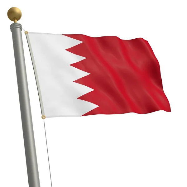 Bandiera Flauti Bahrain Palo Bandiera — Foto Stock