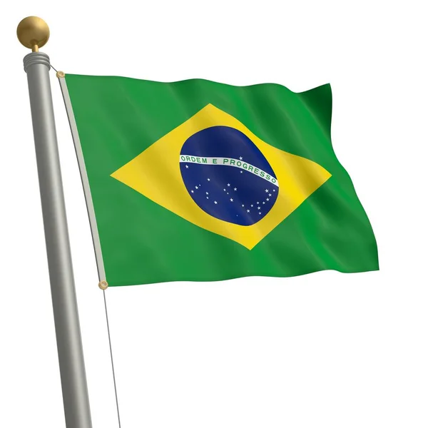 Bandeira Dos Flutres Brasil Mastro — Fotografia de Stock