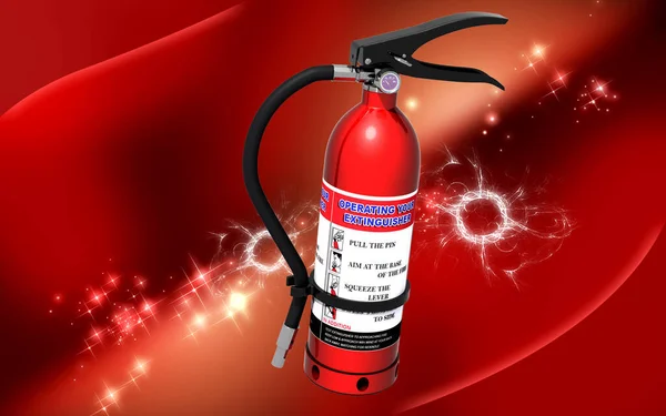 Digital Illustration Fire Extinguisher Colour Background — 스톡 사진