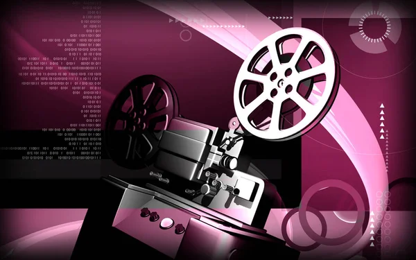 Digital illustration of a vintage projector