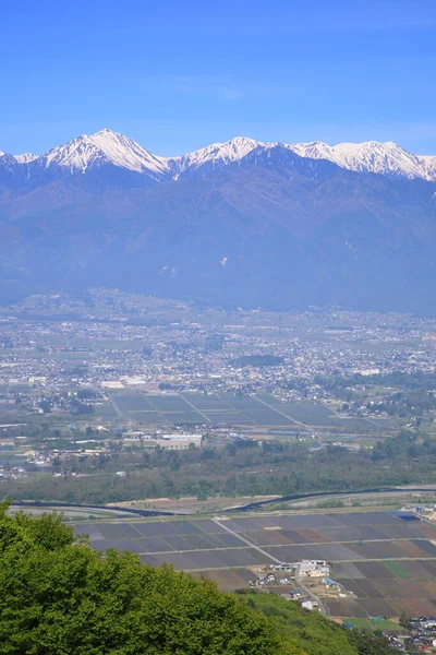 Widok Miasto Azumino Alpy Japońskie Nagano Japonia — Zdjęcie stockowe
