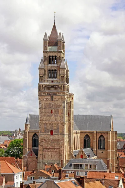 Καθεδρικός Ναός Του Αγίου Σωτήρα Στο Bruges — Φωτογραφία Αρχείου