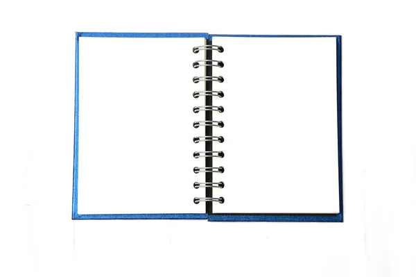 Cuaderno Azul Aislado Sobre Fondo Blanco — Foto de Stock