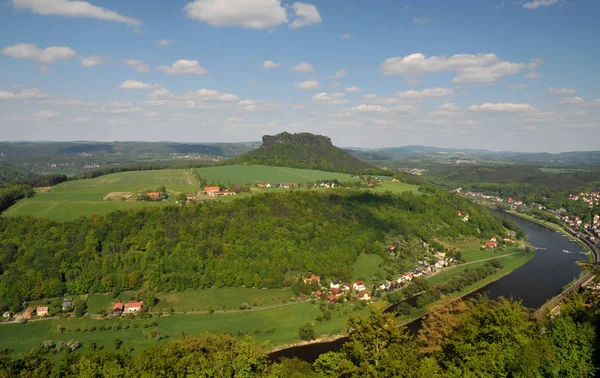 Lilienstein Highly Distinctive Mountain Saxon Switzerland Saxony Southeastern Germany — Stock Photo, Image