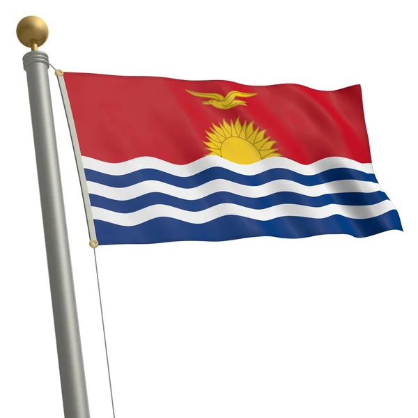 Bandera Kiribati Ondea Asta Bandera — Foto de Stock