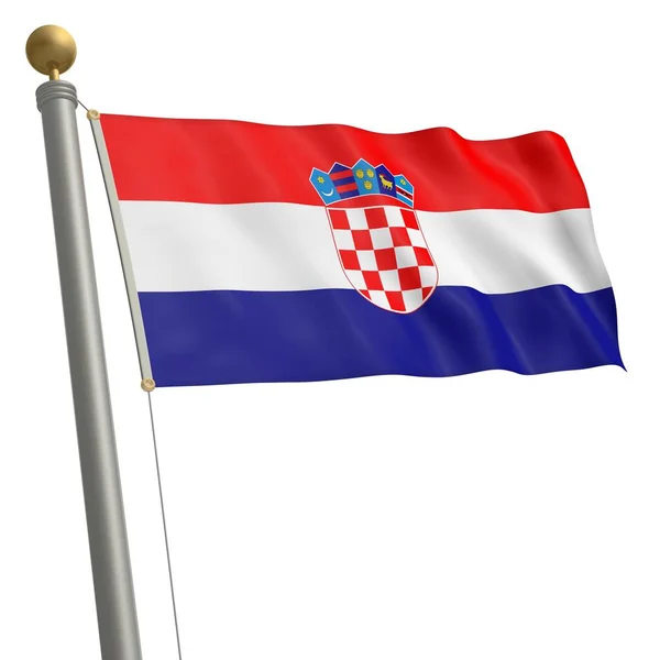 Vlajka Chorvatska Vlaje Stožáru — Stock fotografie