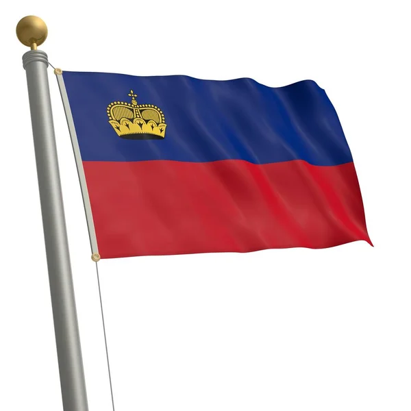 Прапор Флаєрів Ліхтенштейну Флагштоку — стокове фото